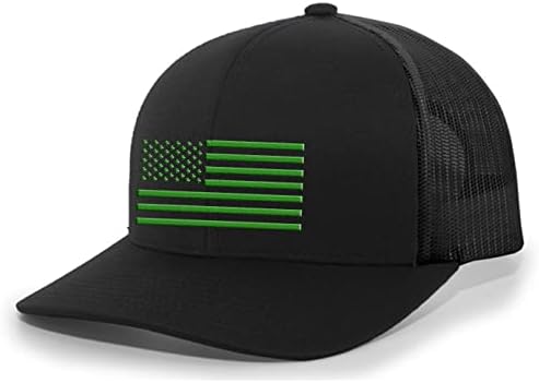 Hat do dia de St. Patrick Lucky Clover American Saint Patrick's Green Shamrock 4 Leaf Irish Bordered Trucker Hat