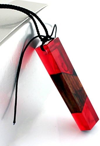 Phonphisai Shop moda moda resina artesanal colares de madeira pingentes de corda longa cor de madeira cor vermelha