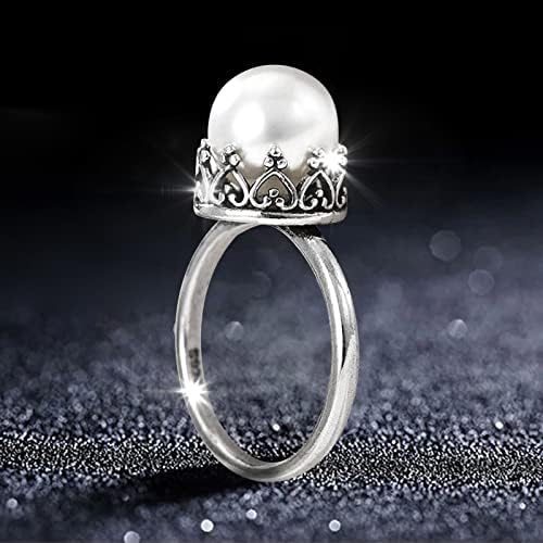 Yistu Rings baratos para mulheres anel de pérolas vintage para mulheres Acessórios populares de jóias