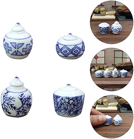 Aboofan 4pcs Jarros de cerâmica Ornamento mini frascos de cerâmica decorações de desktop peça central