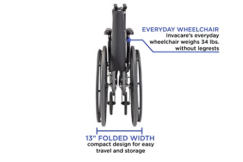 Cadeira de rodas SX5 Invacare Tracer para adultos | Dobragem diária | Assento de 18 polegadas | Antes de pé e braços