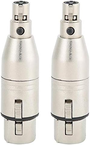 Plugue e conectores lysee - 2pcs mini xlr 3pin mini xlr 3pin fêmea para xlr 3pin conector de adaptador de áudio feminino para microfone de câmera SLR