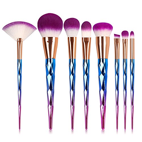 Faça pincéis Fundação Cosmética Cosmética Up 8pcs Costume de escova de sobrancelha para meninas