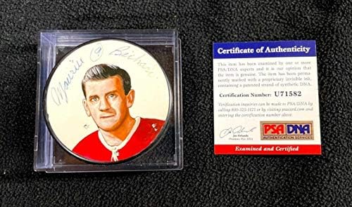 Maurice Richard assinou o Montreal Canadiens Pick Puck PUCK/DNA COA - Autografado Pucks NHL