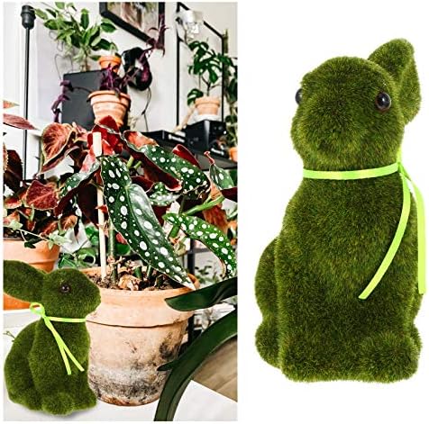 Decoração de casa verde CUNLO FURRY EASTRO Feliz estatueta: estátua artificial de coelho decoração de ornamentos de Páscoa