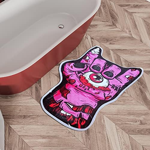 Tapete de banheiro para o banheiro de mão zumbi rosa para a máquina de banheiro para máquina de banheiro lavável não deslizamento