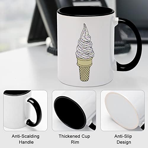 Cream Cone Creamic Creative Black Inside Coffee Cup de Canecas Duráveis ​​Canecas Exclusivas
