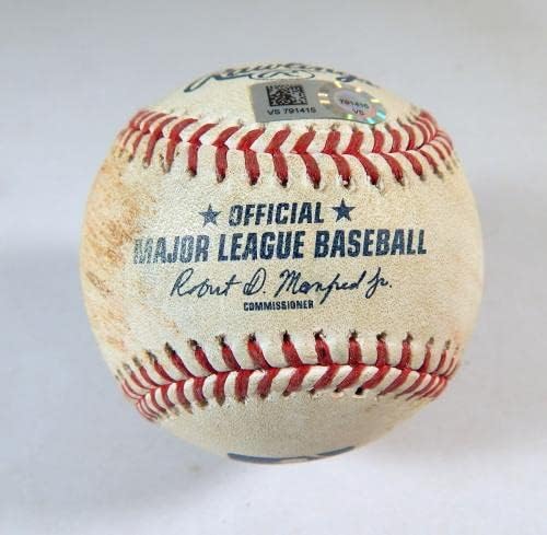 2021 Philadelphia Phillies Marlins Game usou Baseball Miguel Rojas Double 0 - Game usado Baseballs usados