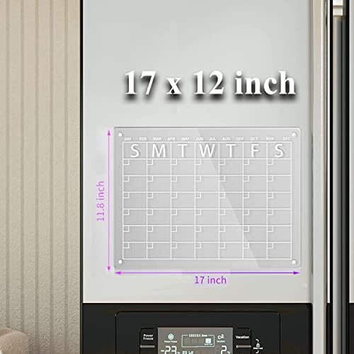 Calendário acrílico magnético de Didodi para geladeira Deca Apagação do calendário do calendário Calendário da geladeira