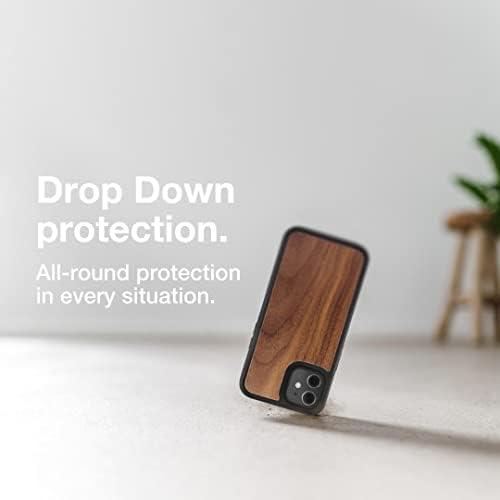 Woodgressories - Caixa de pára -choques magnéticos compatível com iPhone 12 mini capa com ímã, feita de madeira, nogueira