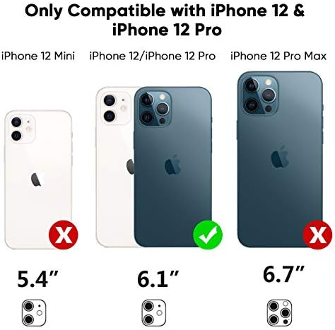 Cafewich Compatível com iPhone 12 Case/iPhone 12 Pro Case de 6,1 polegadas, defensor de serviço pesado de 3 camadas de 3 camadas