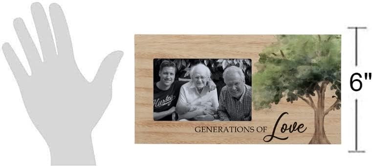 A coleção Bridge Collection 'Generations of Love' Wooden Picture Frame - segura a foto de 4 x6