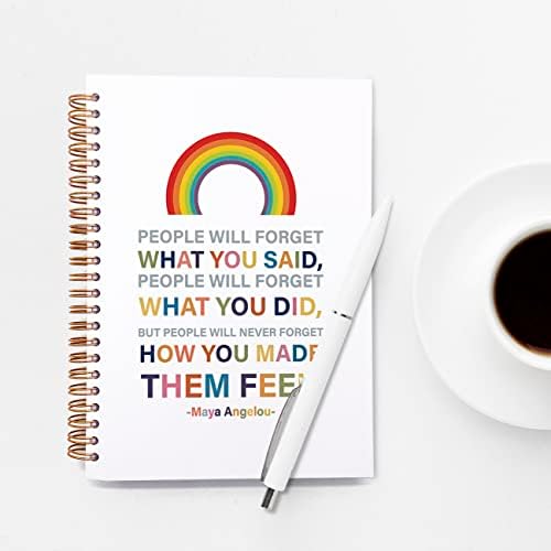 Golsoo Inspirational People irá negar o que você disse notebook em espiral de capa dura 6x8 polegadas, citação motivacional Diário de notebook Rainbow Spiral Journal para escrita de notas de estudo, 160 páginas