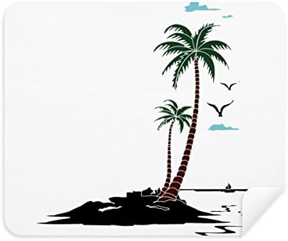 Coconut Tree Cloud Seagulls Limpeza de praia Limpador de tela 2pcs Camurça tecido