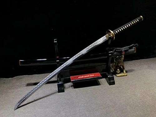Faca Glw Japanesa Samurai Katana Sword Clay temperada dobrada aço de aço chifre de bronze