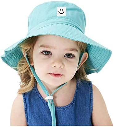 Baby Sun Hat Hat Cap Ajustável Cordeira Praia Verão Smile Smile Face Hats Upf 50+ Para menino menino