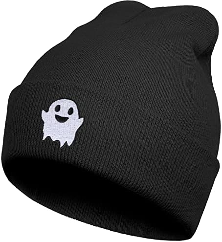 LHSCVUFASC Halloween Chapéus de fantasma de inverno para homens Mulheres boo chapéu macio quente unissex caveira touca de malha