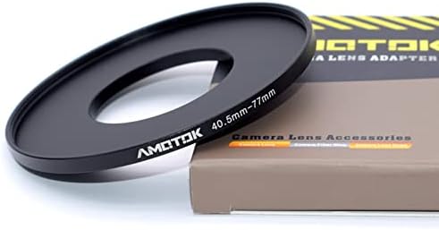 Lente de 40,5 mm a 77 mm Adaptador de lente da câmera, anel de anel de anel de etapa de filtro de 40,5 mm a 77 mm, compatível com