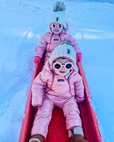 Furtalk Kids Hat de inverno Cordinho malha de malha pom chapéu de algodão algodão alinhado de pele pom pom tap bebê meninos