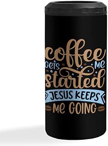 O café me faz começar, Jesus me mantém isolada de lata mais fria - lata religiosa mais fria - cita isolada lata mais fria