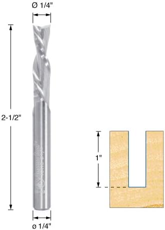 Ferramenta Amana - 46415 Merda espiral de carboneto sólido 1/4 dia x 1 4 corta