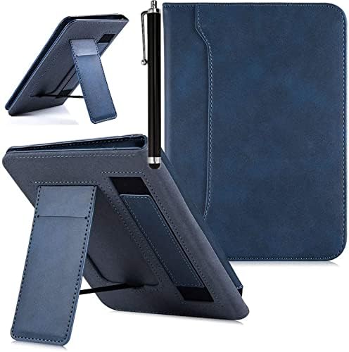 Caso de suporte CCOO para Kindle Paperwhite - Tampa de proteção premium com alça de mão e slot de cartão, fechamento magnético, sono/acordamento automático, azul escuro
