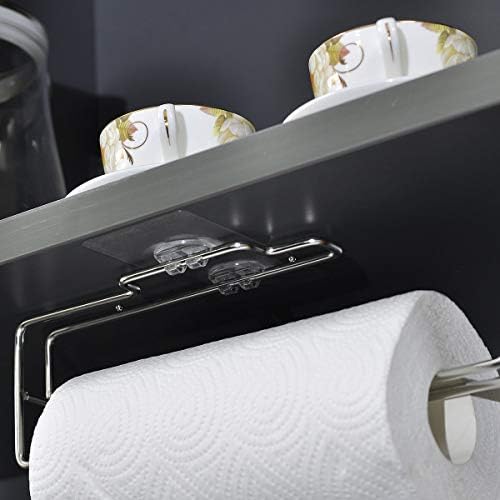 Sobtista de papel do gabinete, suporte para toalhas de papel ecrocy, suporte de parede e sem perfuração - aço inoxidável