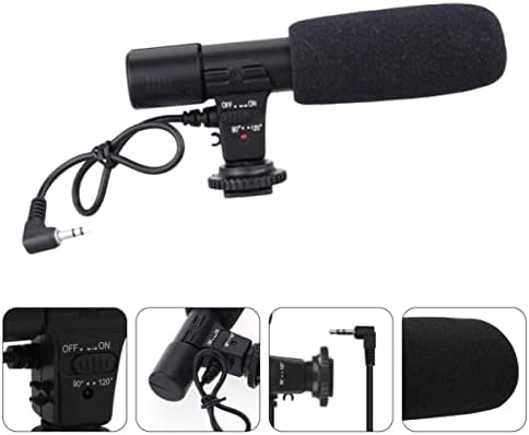 Microfones sem fio Microfones sem fio Câmera Microfone elétrico Microfone de microfone externo para gravação de áudio