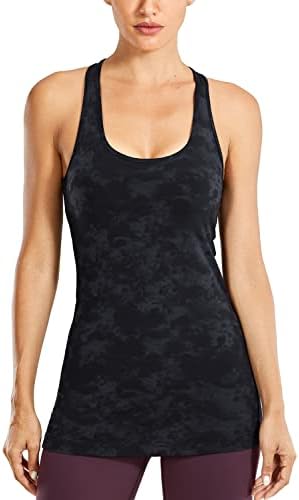 Tampas de treino de racerback da CRZ Yoga para mulheres longas ioga atlética Tops camisas sem mangas