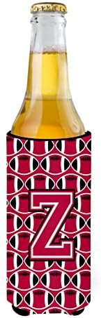 Tesouros de Caroline CJ1079-Zmuk letra Z Football Crimson e White Ultra Hugger para latas finas, lata de manga mais refrigerada