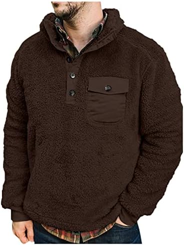 Camisolas de Natal feios para homens com bolsos botões AZTEC SWEETERS PULLOVER ZIP UP Polo de suéter em V para homens inverno