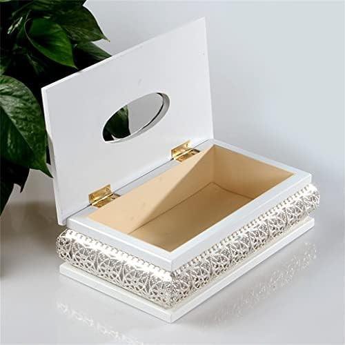 Douba White European Style Tissue Box White Wood Gold Tissue Box Home Decoration Napkal Box Gaveta Criativa