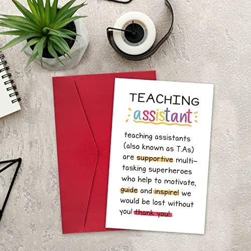 Cartão de agradecimento do Assistente de Ensino de Leinidade, cartão de apreciação de professores fofos, cartão de gratidão para T.As