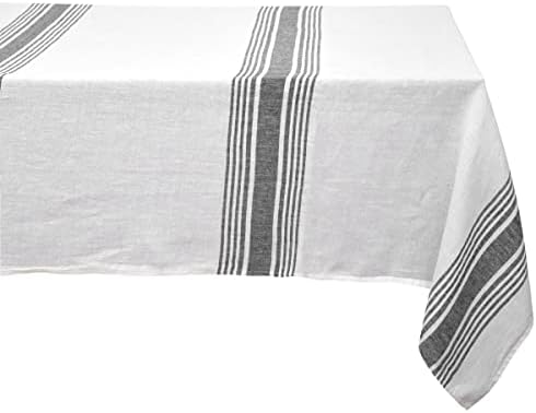 Tala de mesa de linho branco - Talha de mesa de linho - Toeira de mesa extra longa - Toleta de mesa Retângulo de algodão - toalha de mesa de piquenique - Máquina lavável, toalha de mesa de retângulo - 63 x 98 branco
