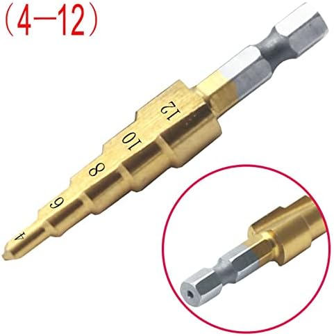 1 pc hss aço de aço grande etapa revestida com broca de bits de corte de bits de poço de poço de poço de poço de poço 4-12/20/32mm