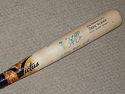 Ozzie Albies Victus Game usado Bat assinado 2021 Atlanta Braves PSA Gu 10 - Jogo usado MLB Bats