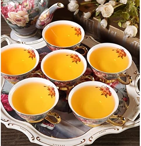 Gretd clássico rosa europeu China China Conjunto em casa Tarde Conjunto de chá de cerâmica xícara de café e chá de chá de chá