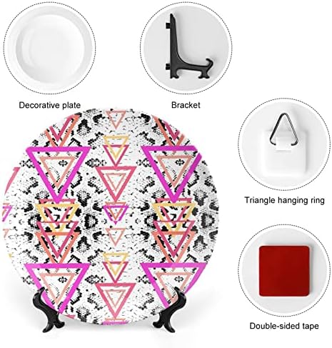 Placas de cerâmica redonda de prato redondo de osso trilateral de pele de cobra com estação de exibição para decoração de jantar