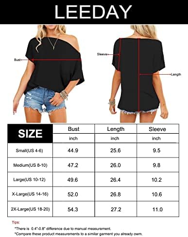 Leedya feminino fora dos ombros Tops de verão camisa de manga curta Bloups Fit Fit Tunics