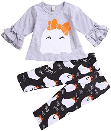 Roupas de Halloween do bebê, roupa de Halloween para meninas para crianças pequenas de calças de calças 2pcs