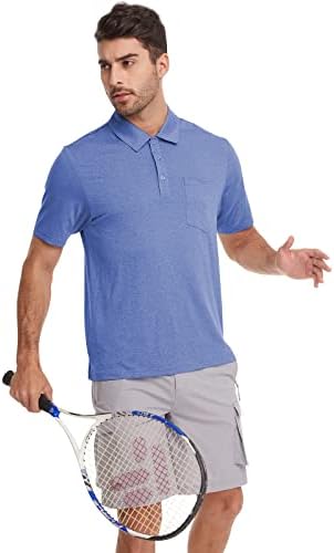 Meetyoo Quarter Zip Pullover Men, Golf de camisa de pólo de manga longa, 1/4 de proteção solar de 1/4 de seca upf 50+