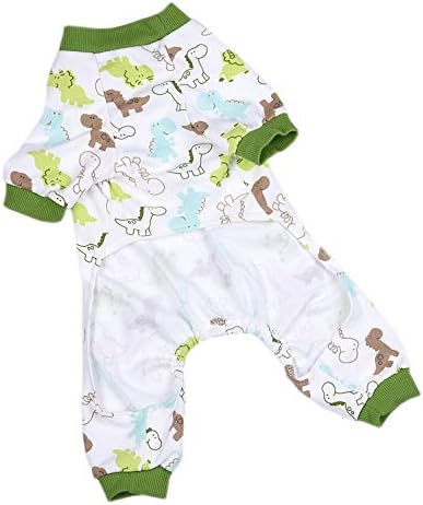 Selmai Dog pijamas gato pjs roupas de dormir respirável algodão macio elástico vestuário gato fantasia de dinossauro Rompers para pequenas garotas camisetas macacões de cachorros fáceis na primavera