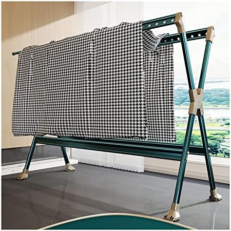 Zlass Clows Rack Rack Rack de alumínio Rack de 2 camadas, Rack de roupas dobráveis ​​de piso, Rack de roupas portáteis de design de armação X, rack de roupas portáteis