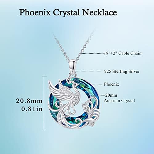 Brisskaari Phoenix/Sleth/Cat/Butterfly/Chakra/Celto Celtic Nó para Mulheres Meninas 925 Prata de Cristão Austríaco Sterling