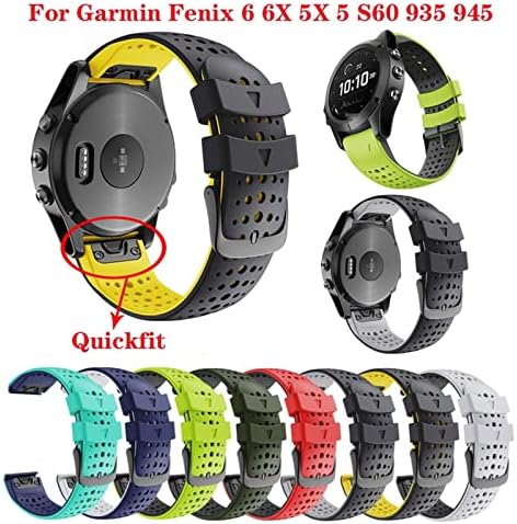 EEOMOIK Colorido Rápula Quickfit Watch Band Strap for Garmin Fenix ​​7 7x 5 5x 3 3 hr 945 fenix 6 6x relógio Silicone EasyFit Wrist Band 26 22mm Strap