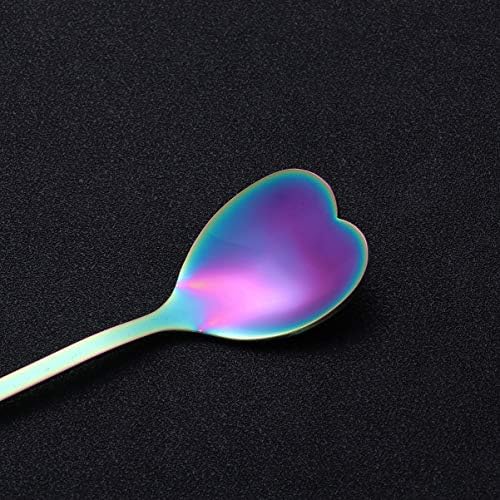 Luxshiny Stainless Steel Sobersert Spoon, colheres em forma de coração colheres de sorvete de sorvete mexendo colher para café em casa