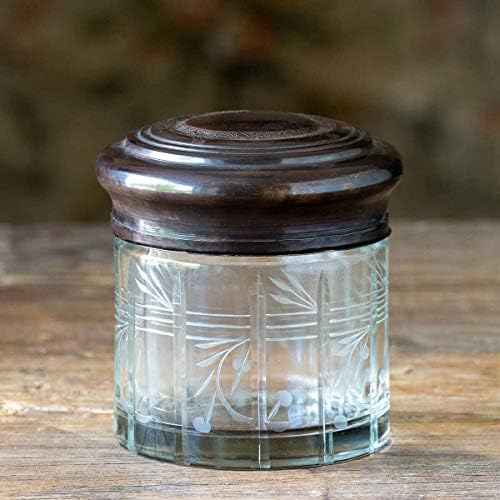 Coleção de Park Hill Ecl00224 Jar com tampa de bronze, altura de 4 polegadas, vidro, claro