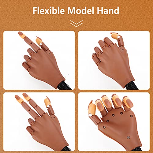Prática de unhas LionVison Mão para unhas acrílicas Maniquin Maniquin para prática de unhas falsas, treinamento flexível