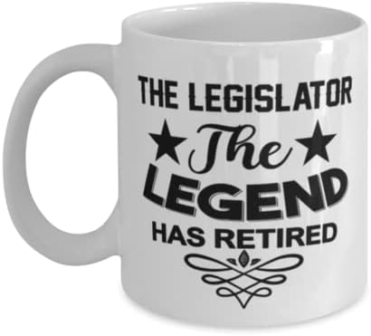 O legislador caneca, a lenda se aposentou, novidade de idéias de presentes únicas para o legislador, copo de chá de caneca de café