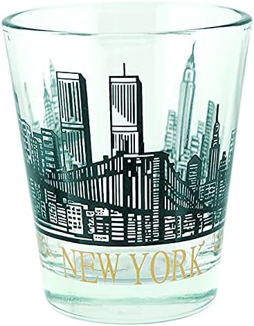 Torkia - Brooklyn Bridge WYork Skyline - Design - Shot Glass - 1,5 onças, Pequeno